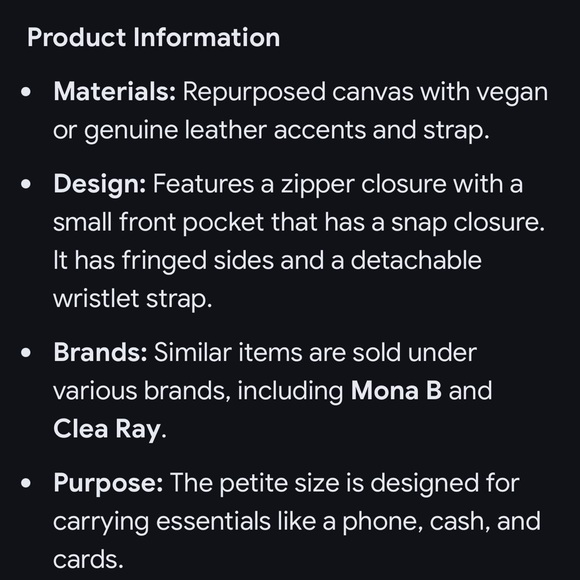 Canvas Bicycle Print Wristlet - Picture 6 of 6